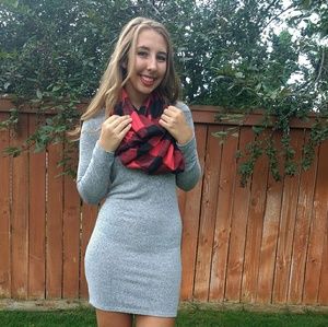 Red and Black Plaid Infinity Scarf